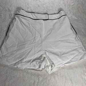 COMMENSE White Linen Blend Shorts with Black‎ Piping Size Medium NWOT